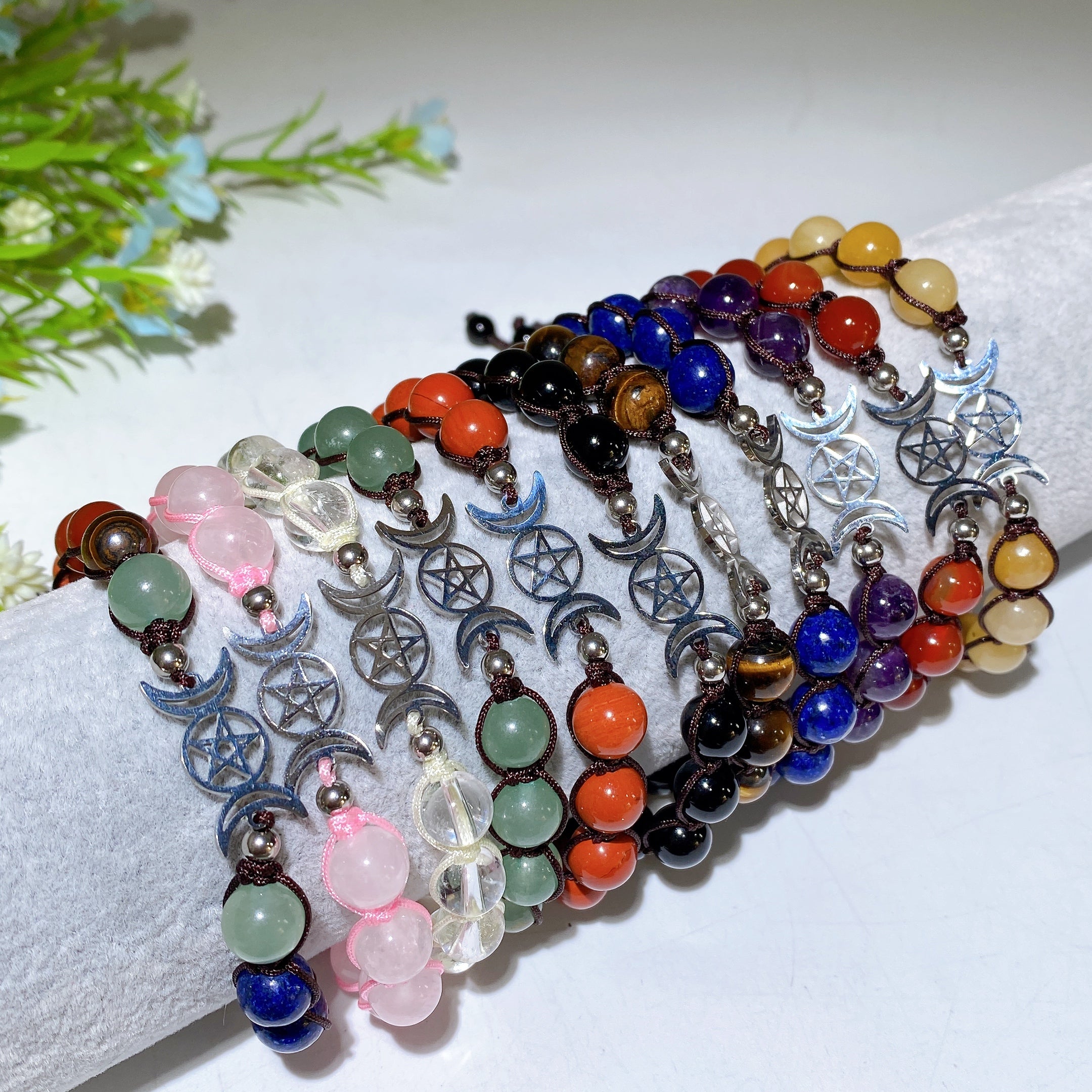 Adjustable 8mm Mixed Crystal Spiritual Bracelet