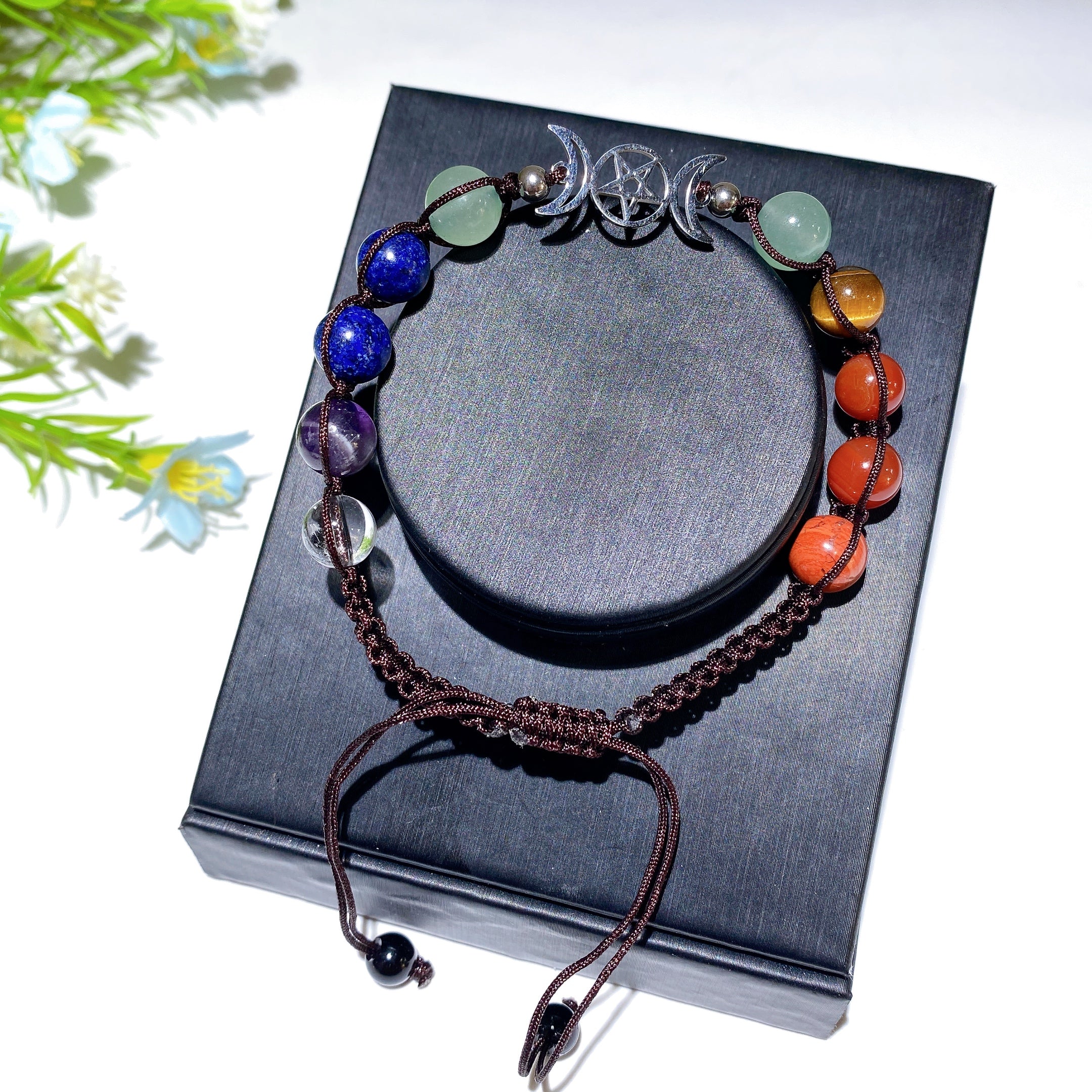 Adjustable 8mm Mixed Crystal Spiritual Bracelet