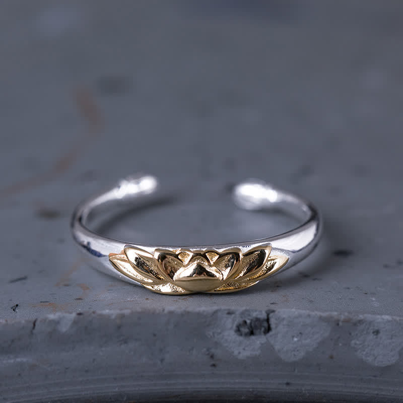 Adjustable 925 Sterling Silver Lotus Ring for New Beginnings