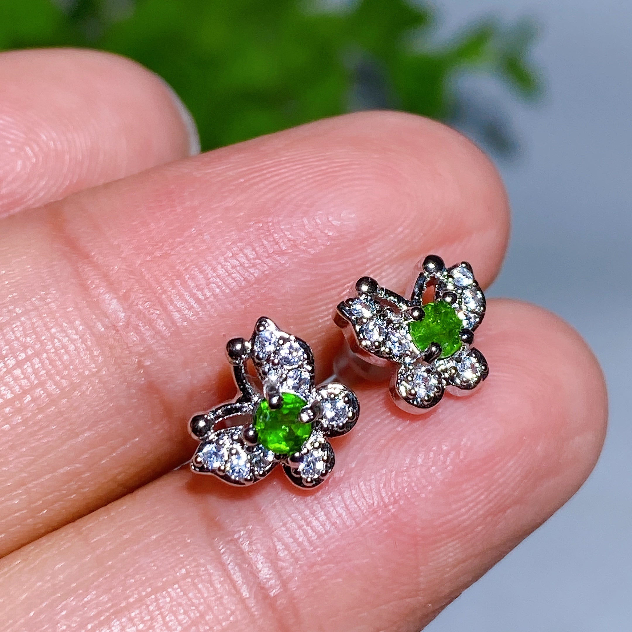 Adjustable Amethyst Crystal Ear Stud Earrings for Healing