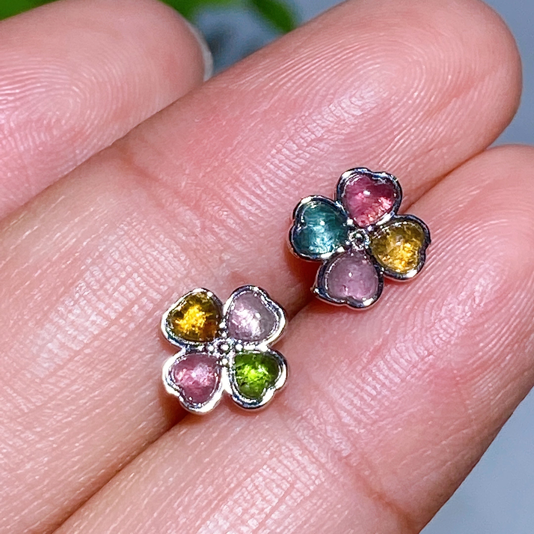 Adjustable Amethyst Crystal Ear Stud Earrings for Healing
