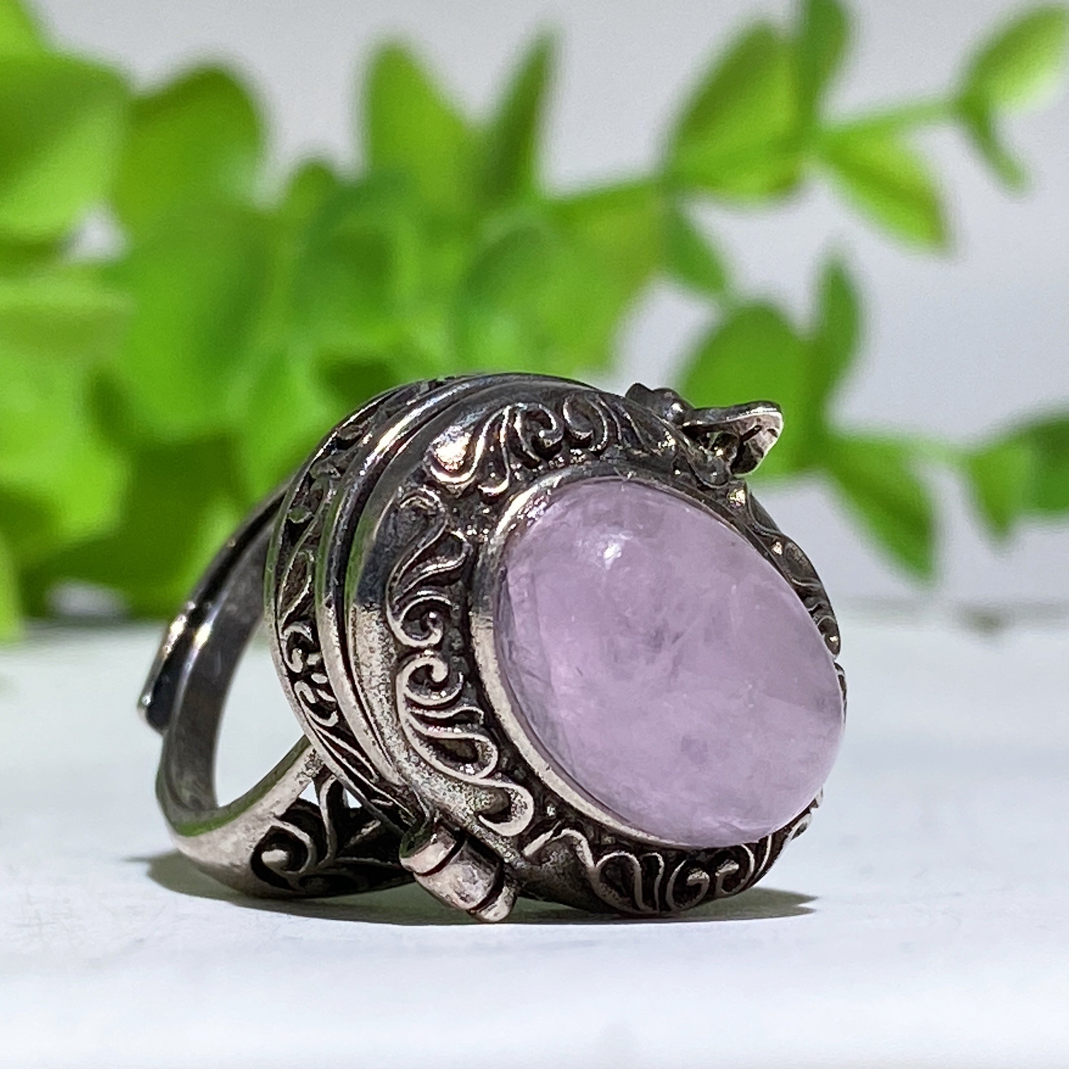 Adjustable Crystal Healing Ring With Genuine Gemstones