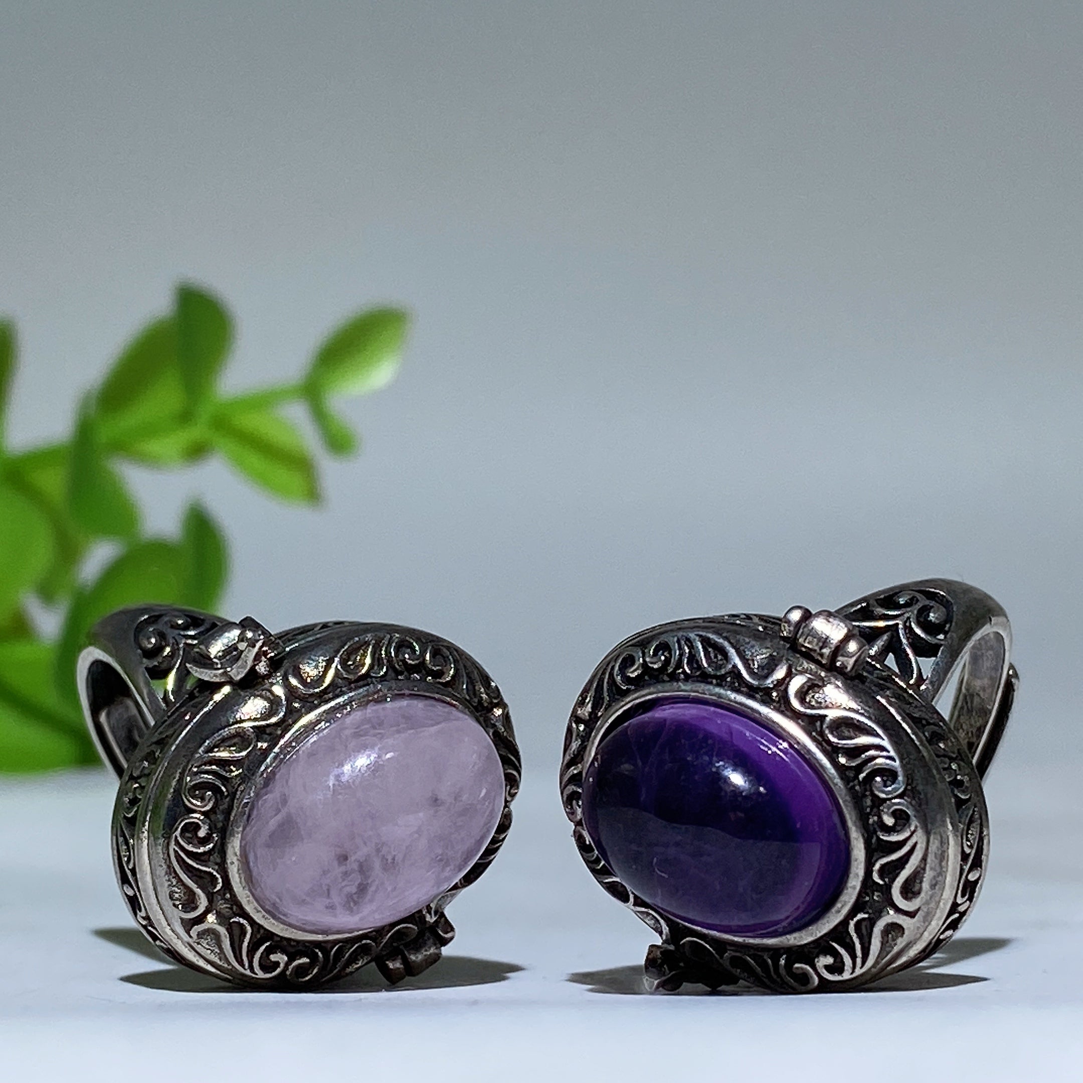 Adjustable Crystal Healing Ring With Genuine Gemstones