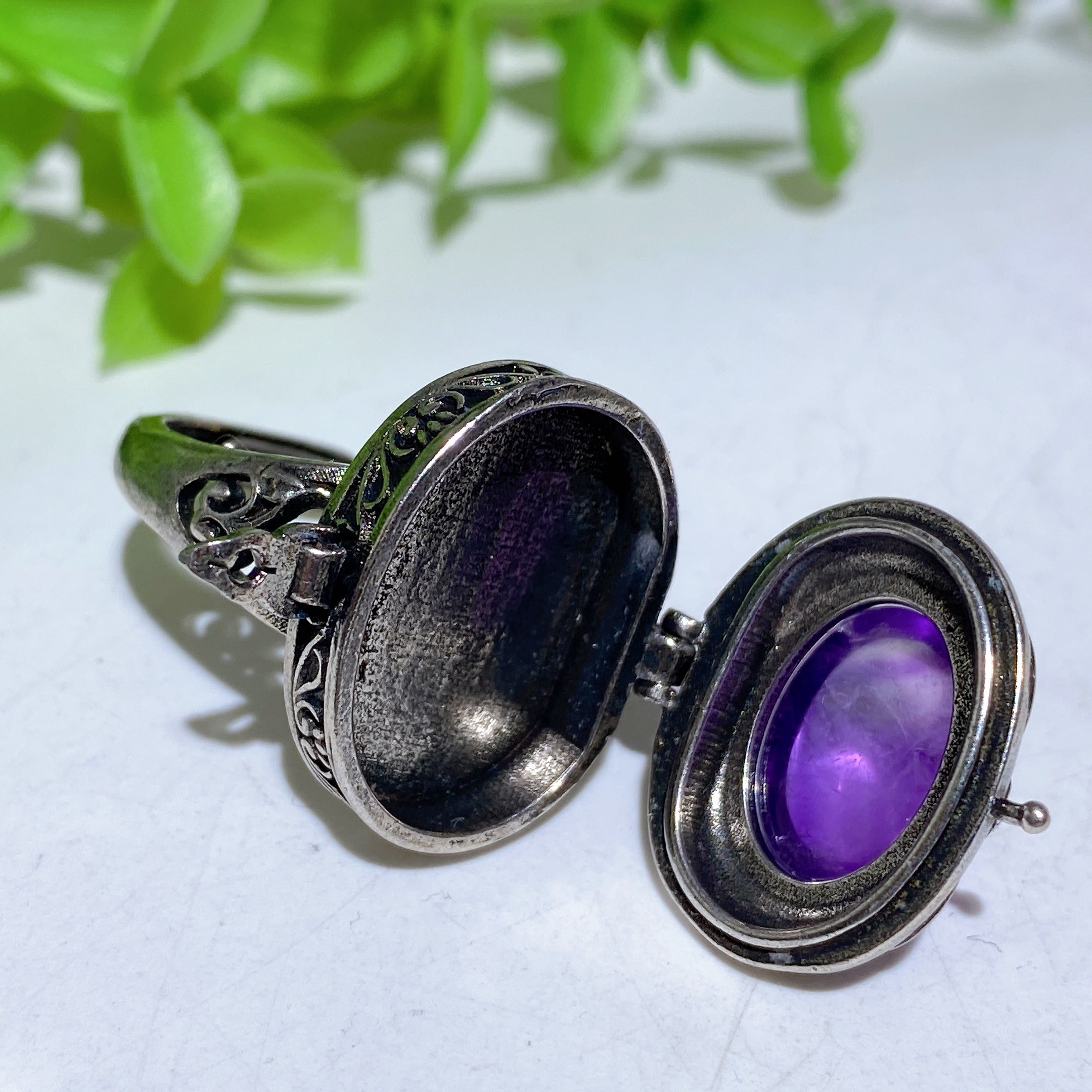 Adjustable Crystal Healing Ring With Genuine Gemstones