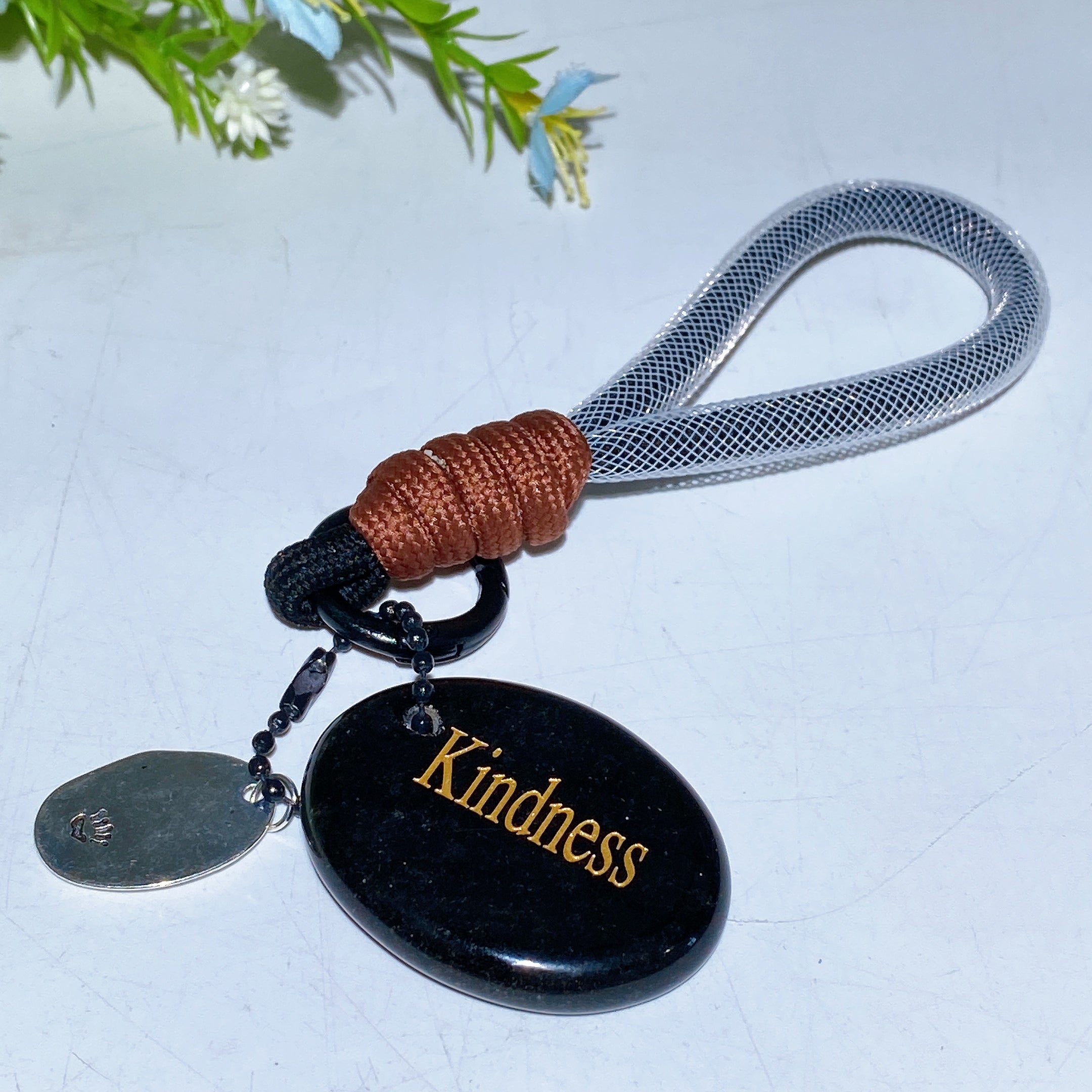 Adjustable Crystal Key Ring Set for Car Mirror Charm Collection