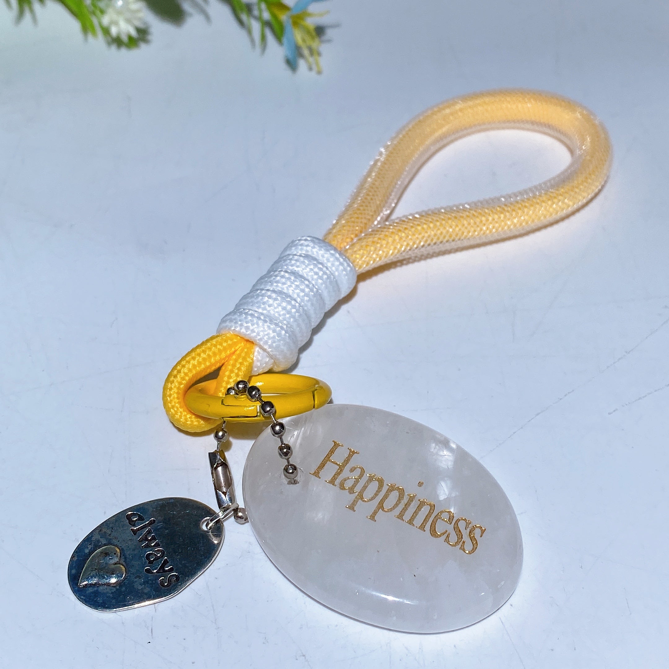 Adjustable Crystal Key Ring Set for Car Mirror Charm Collection