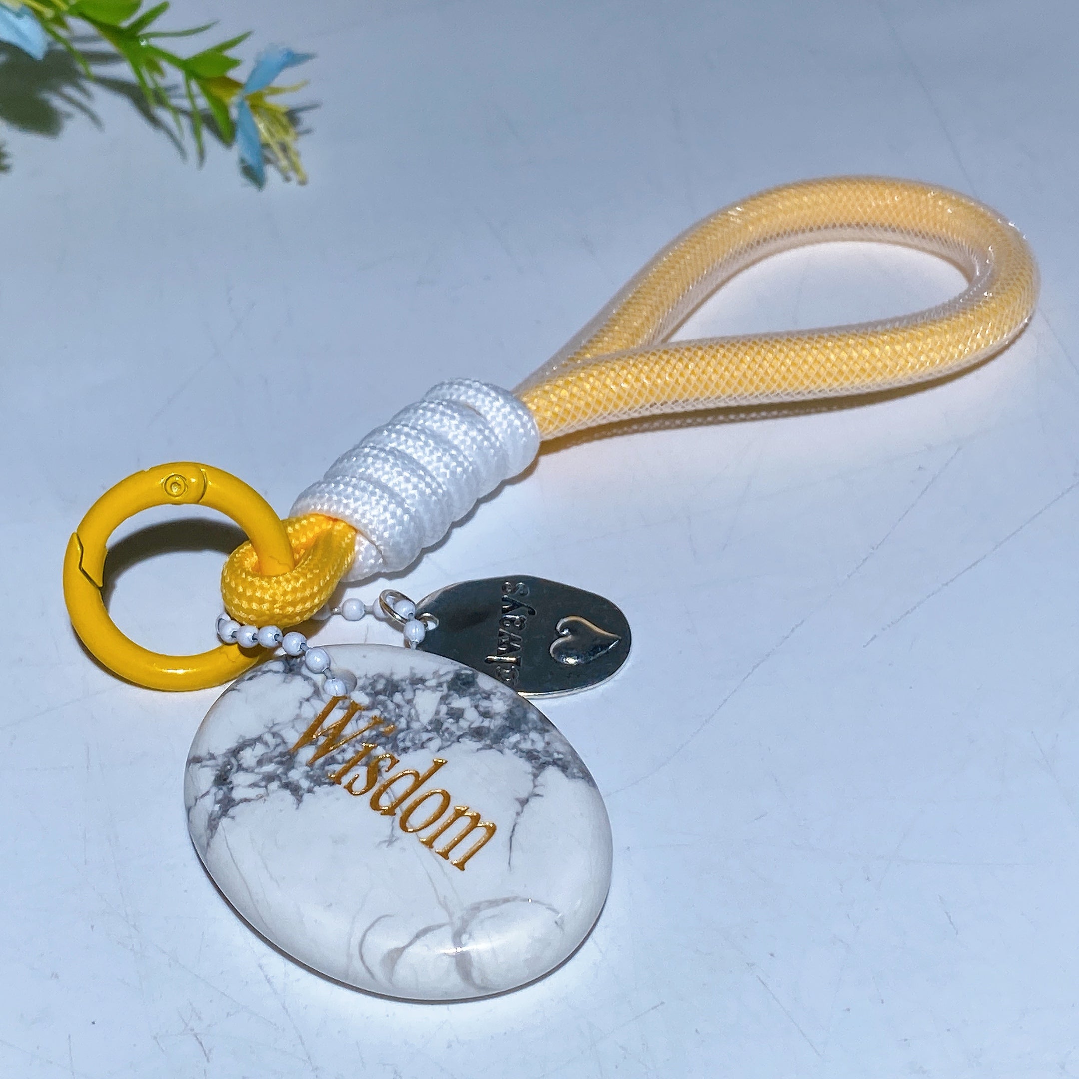 Adjustable Crystal Key Ring Set for Car Mirror Charm Collection