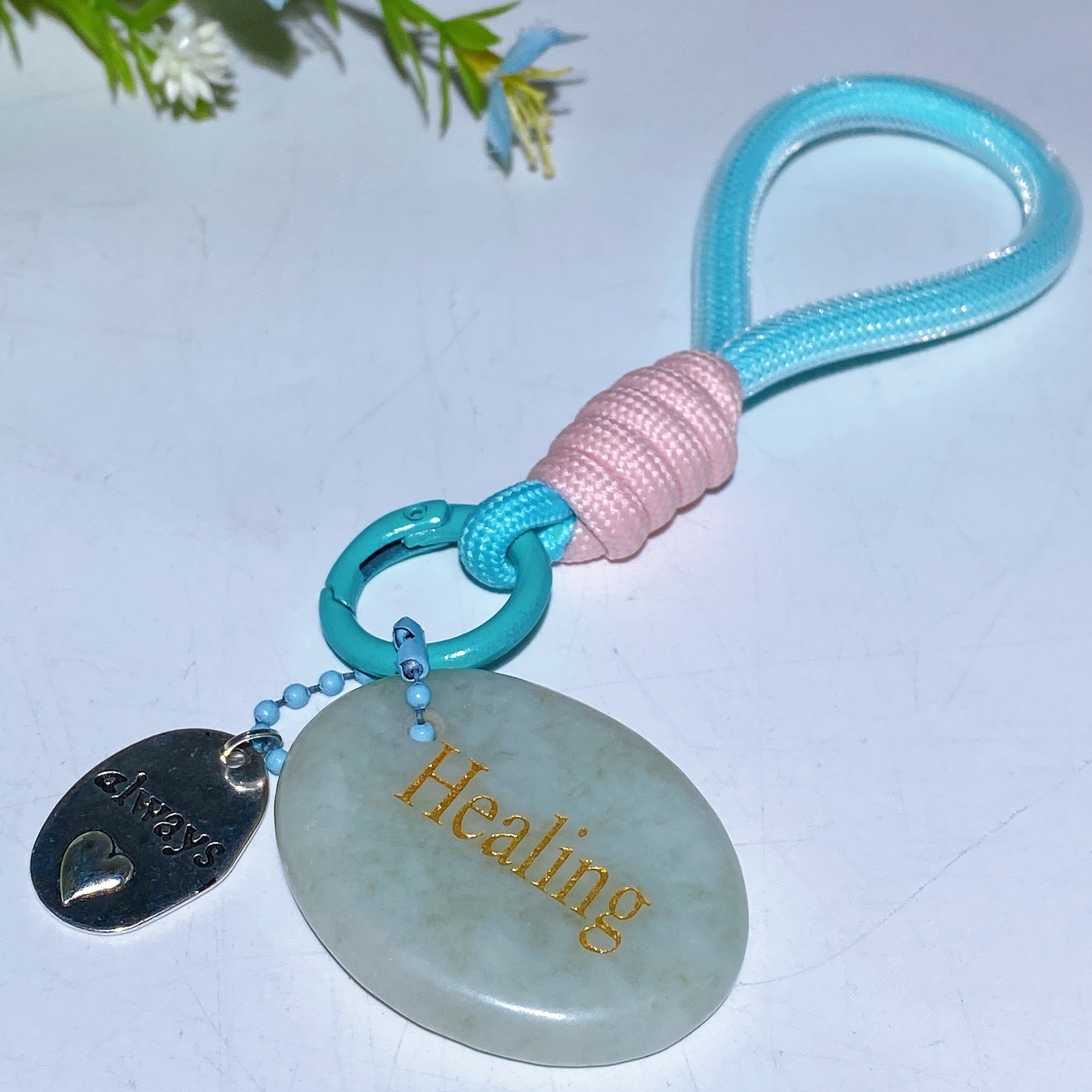 Adjustable Crystal Key Ring Set for Car Mirror Charm Collection