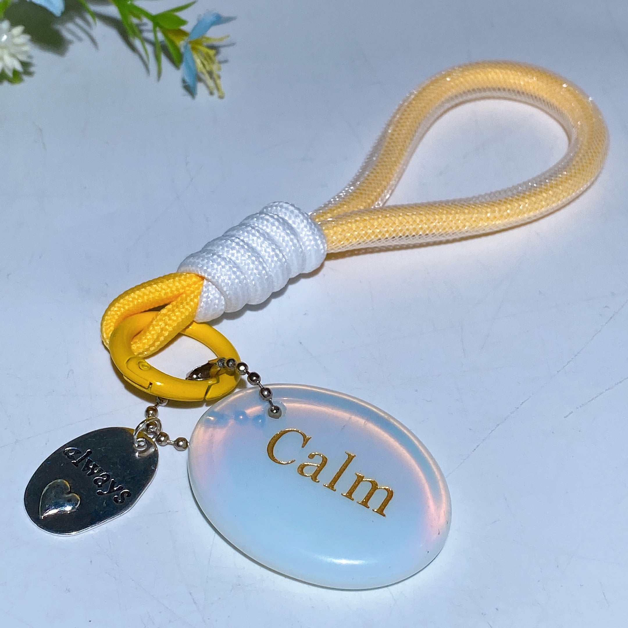 Adjustable Crystal Key Ring Set for Car Mirror Charm Collection