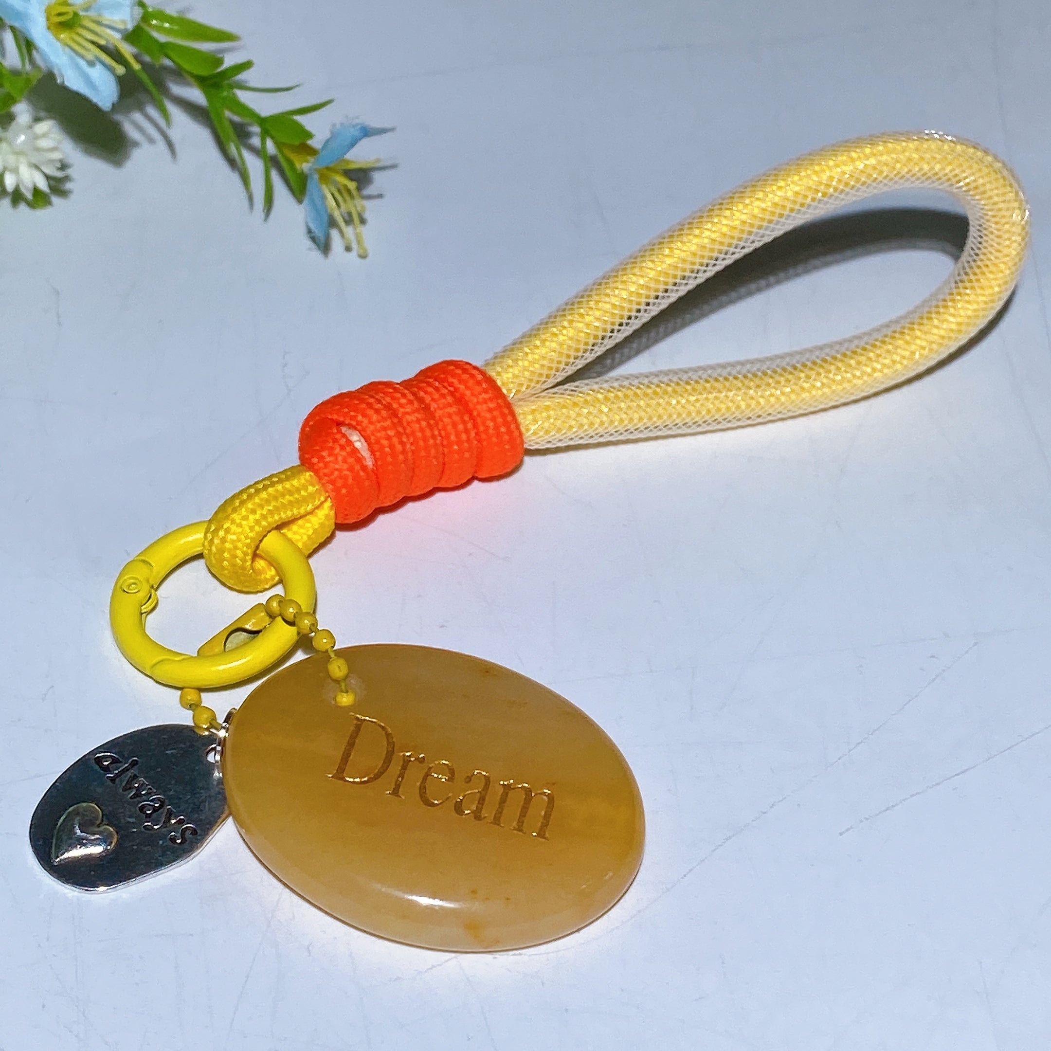 Adjustable Crystal Key Ring Set for Car Mirror Charm Collection