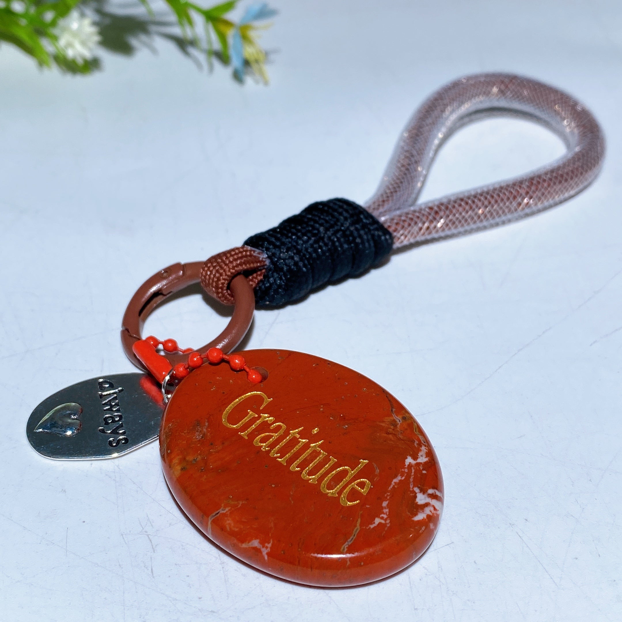 Adjustable Crystal Key Ring Set for Car Mirror Charm Collection