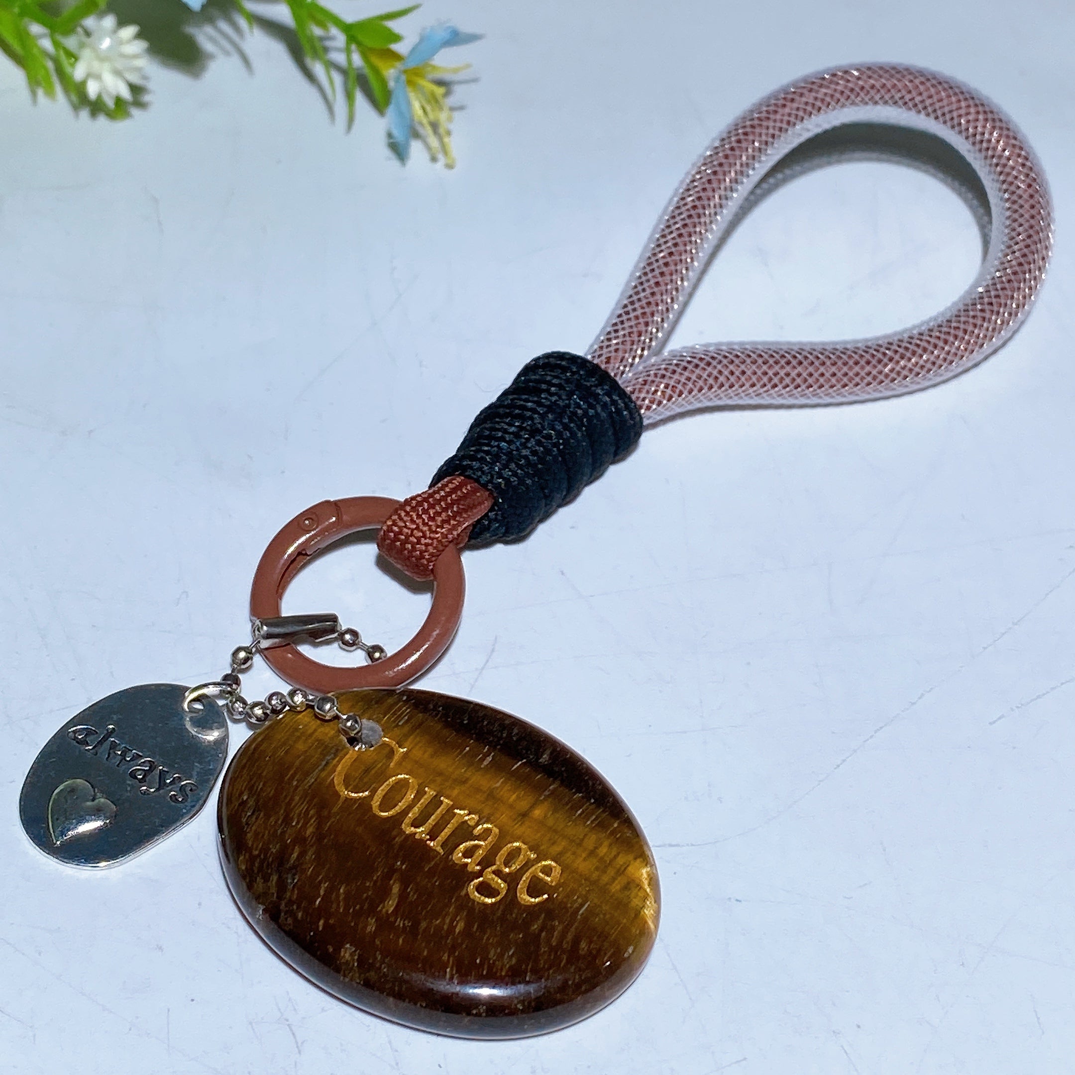 Adjustable Crystal Key Ring Set for Car Mirror Charm Collection