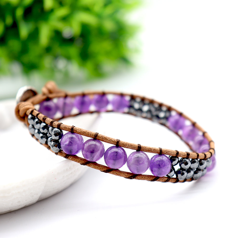 Adjustable Hand-Knitted Spiritual Crystal Stone Bracelet