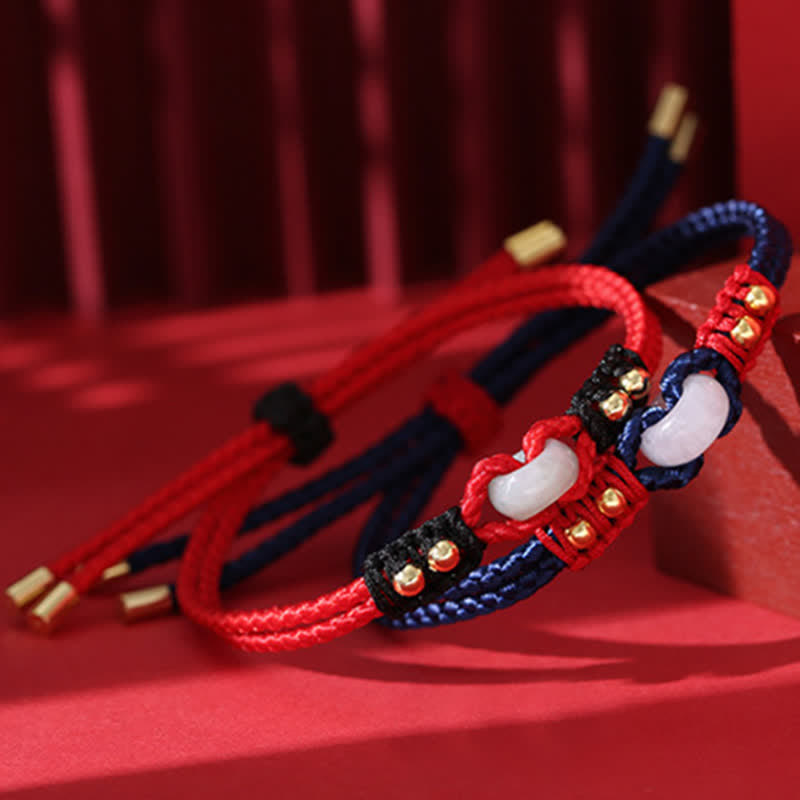 Adjustable Jade Bracelet with Peace Buckle for Abundance