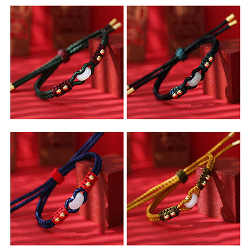 Adjustable Jade Bracelet with Peace Buckle for Abundance