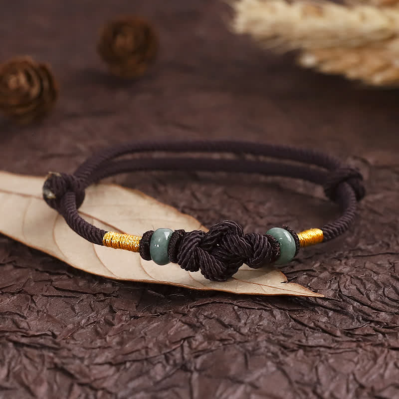 Adjustable Jade Luck Bracelet | Red String Fortune Knot