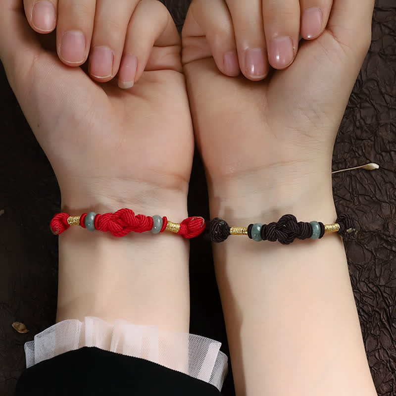Adjustable Jade Luck Bracelet | Red String Fortune Knot