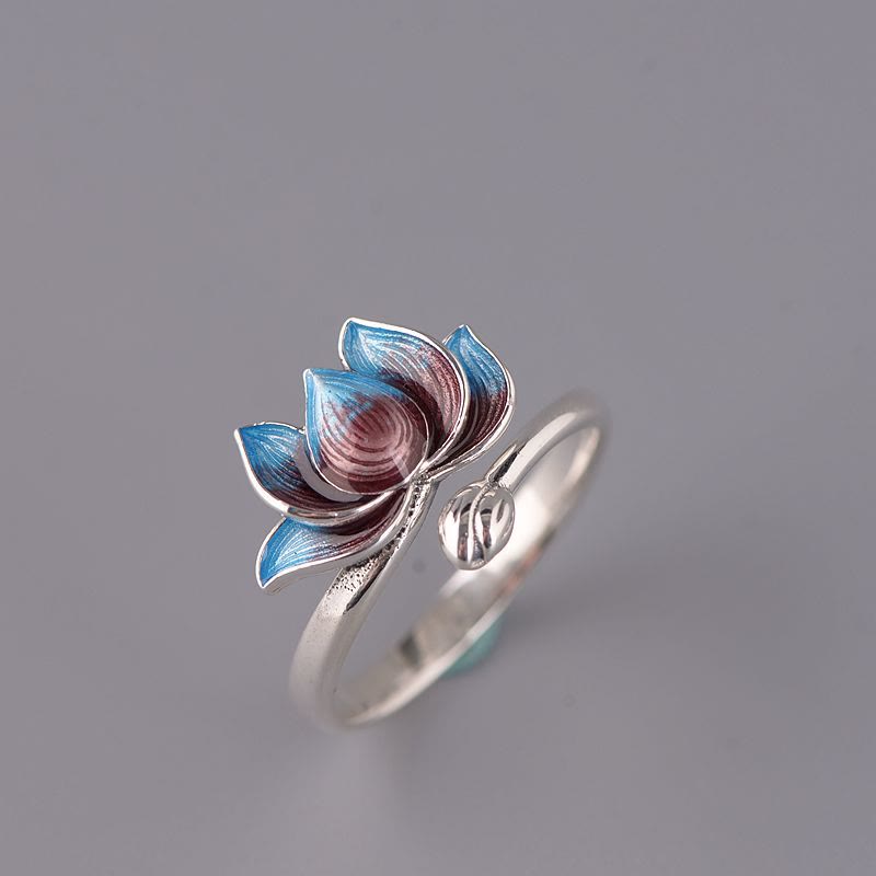 Adjustable Lotus Ring in 925 Sterling Silver for New Beginnings