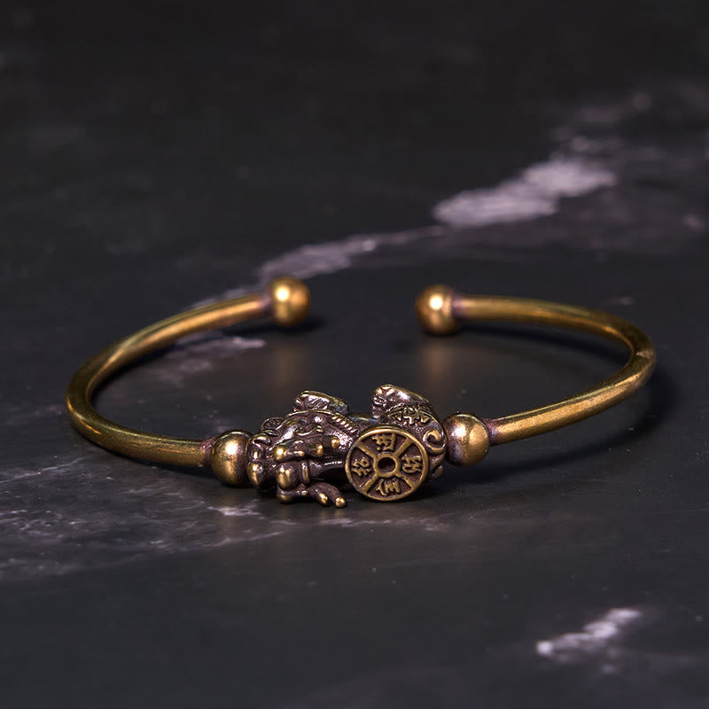 Adjustable Pixiu Copper Compass & Fu Luck Bracelet