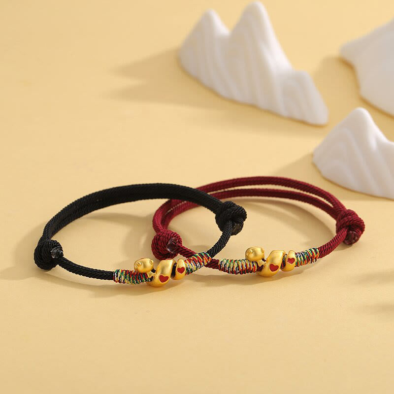 Adjustable Red String Snake Protection Bracelet Copper Alloy