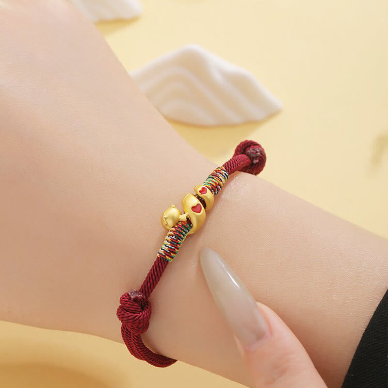 Adjustable Red String Snake Protection Bracelet Copper Alloy