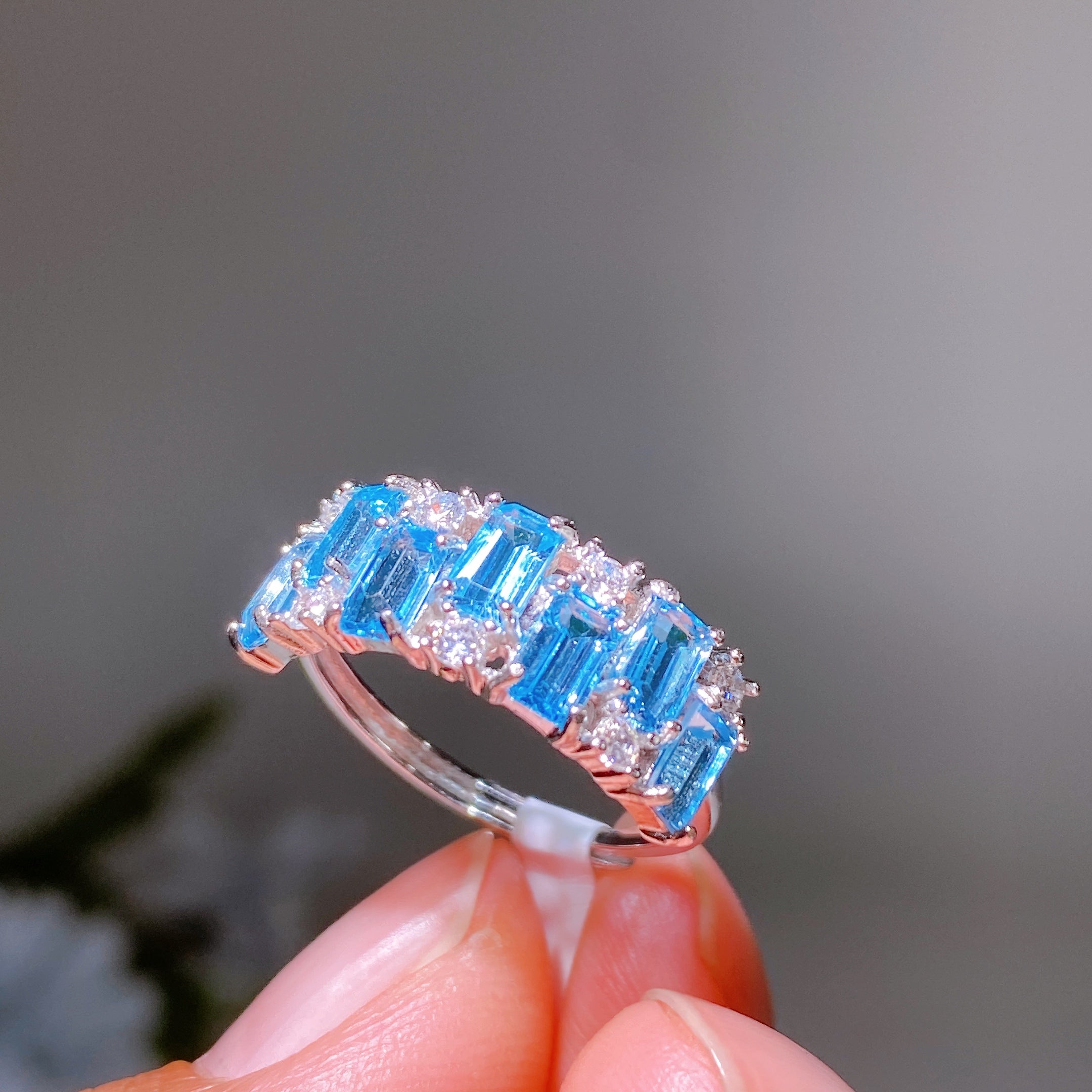 Adjustable S925 Crystal Healing Ring with Multi Gemstones