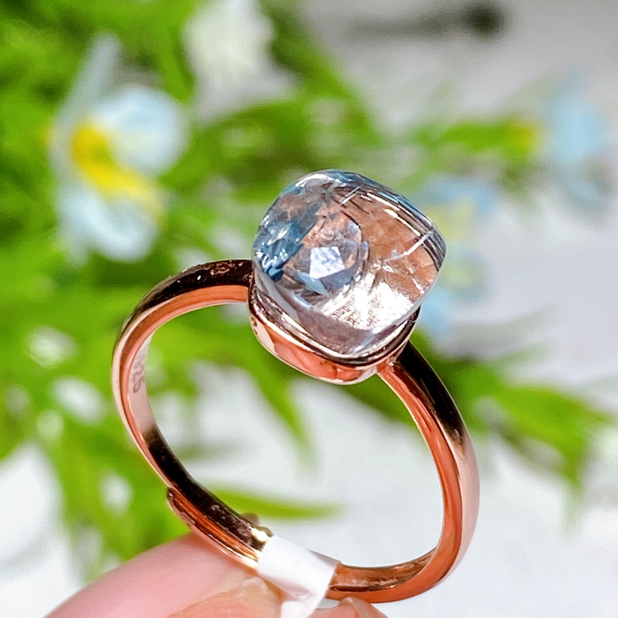 Adjustable S925 Crystal Healing Ring with Multi Gemstones
