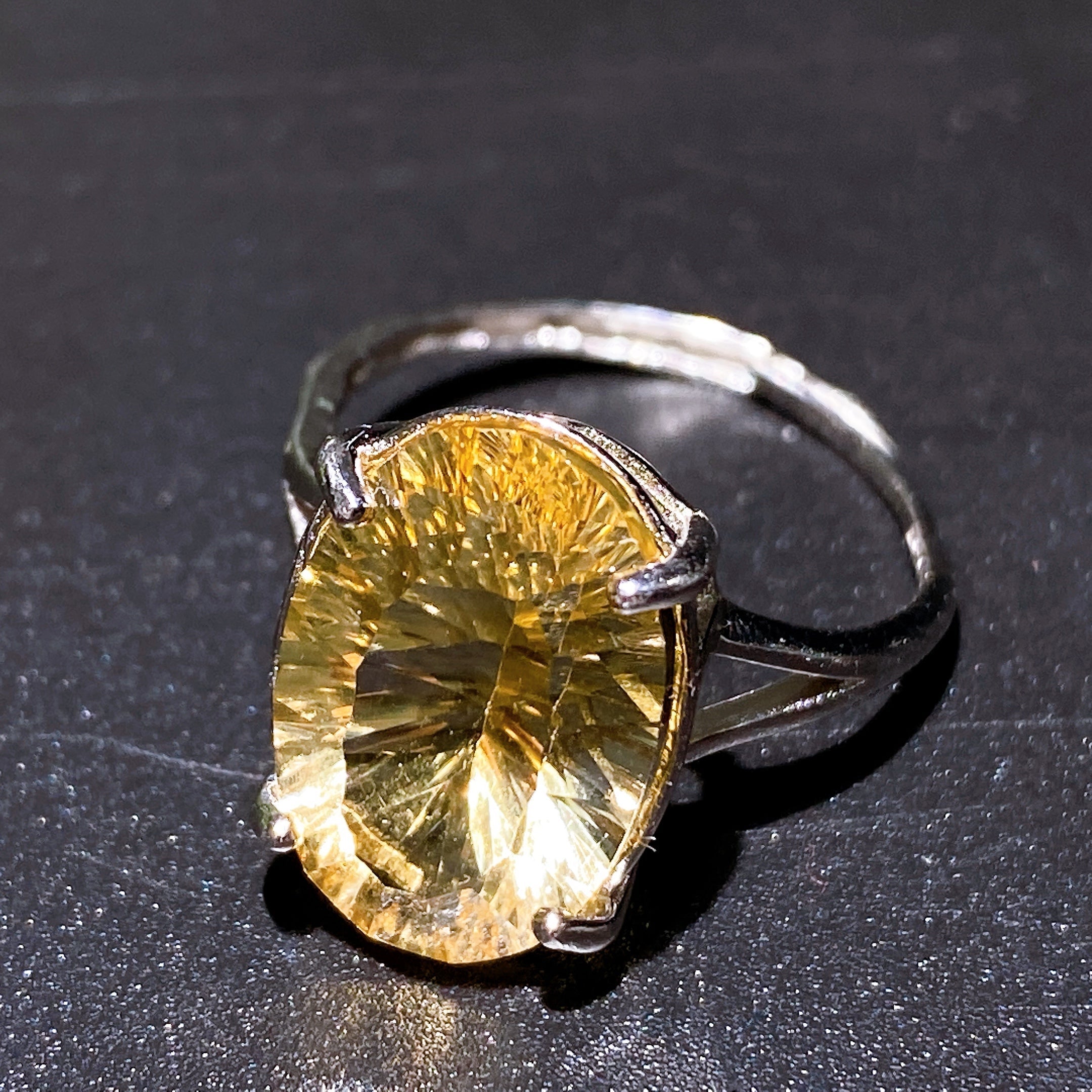 Adjustable Sterling Silver Citrine Healing Ring