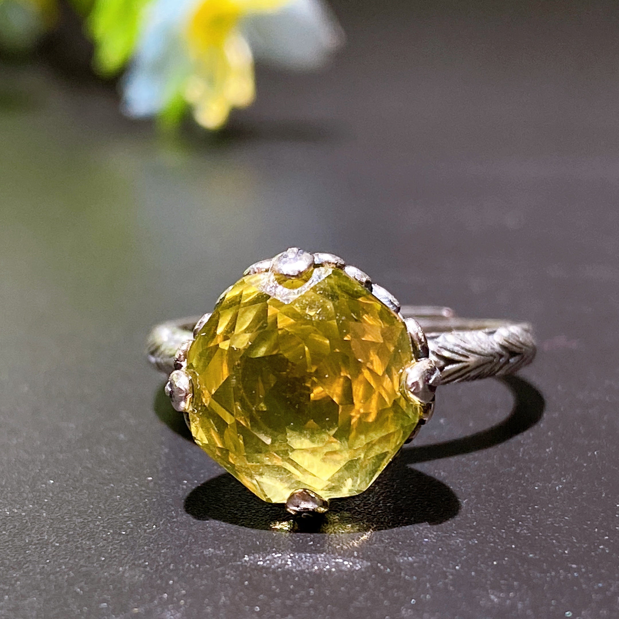 Adjustable Sterling Silver Citrine Healing Ring
