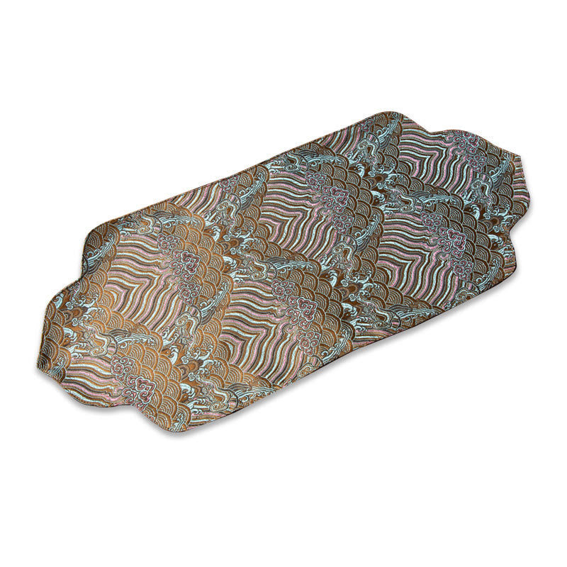 Sea Wave Bamboo Plum Blossom Brocade Tea Mat 48x22cm Zen Decor