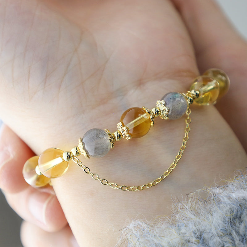10mm Citrine Abundant Energy Bracelet for Prosperity