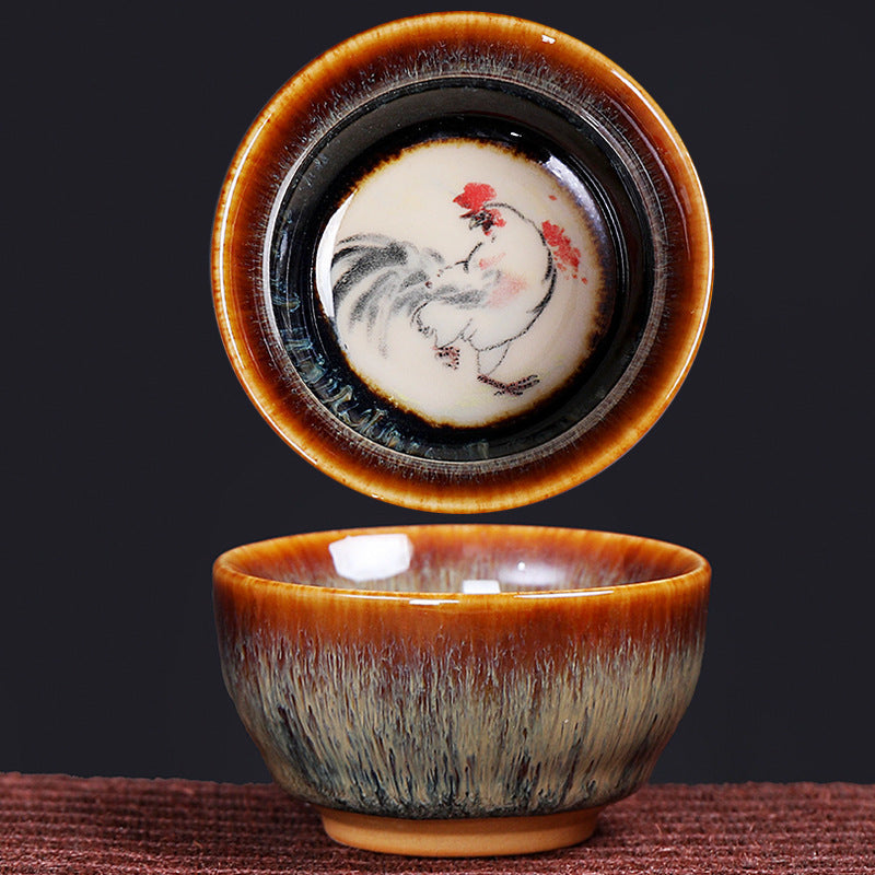 Ceramic 12 Chinese Zodiac Teacup 73ml for Tea Ritual