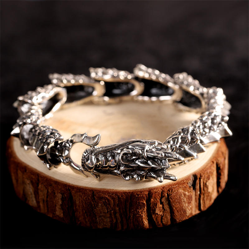 925 Sterling Silver Dragon Luck & Success Bracelet