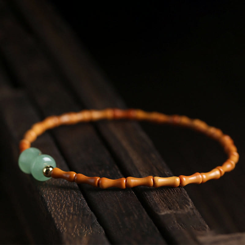 Green Aventurine & Olive Pit Luck Bracelet 14-16cm Wrist