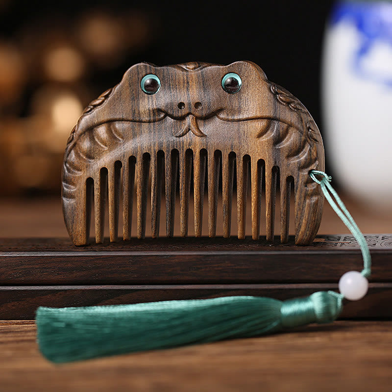 Chinese Zodiac Green Sandalwood Mini Peace Comb