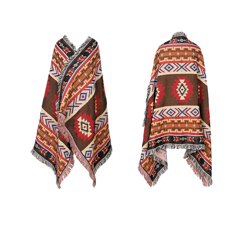 Geometric Tibetan Blanket 90x180cm Warm Comfortable Throw