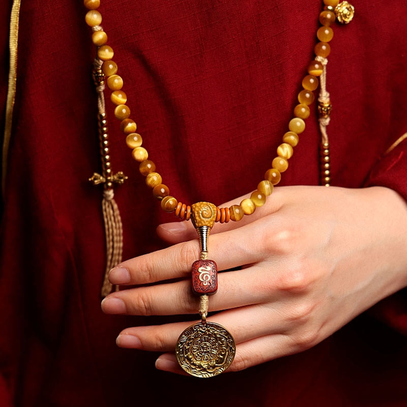 108 Bead Tiger Eye Protection Mala Bracelet 6mm or 8mm