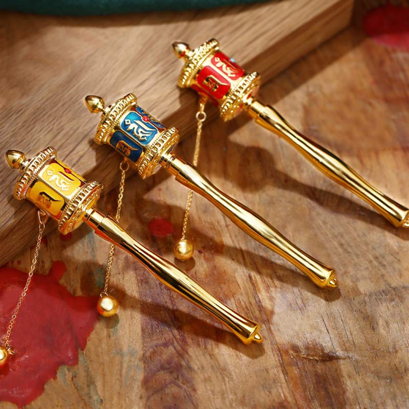Medium Tibetan Prayer Wheel with Om Mani Padme Hum Mantra
