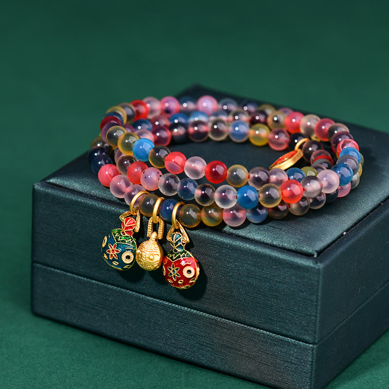 Candy Agate Triple Wrap Bracelet | Family Strength & Blessings