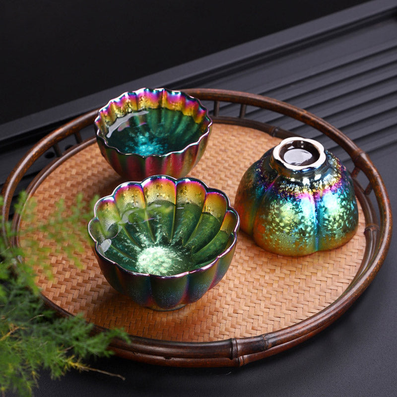 Rainbow Color Jianzhan Ceramic Zen Decor Teacup