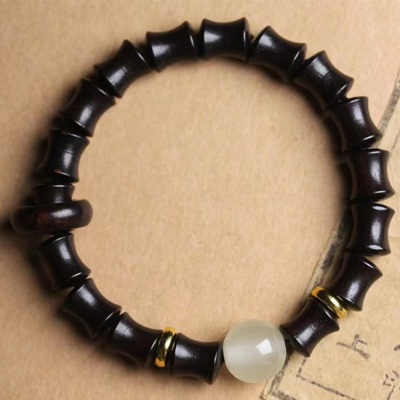 8mm Ebony Wood Peace Bracelet for Meditation & Balance