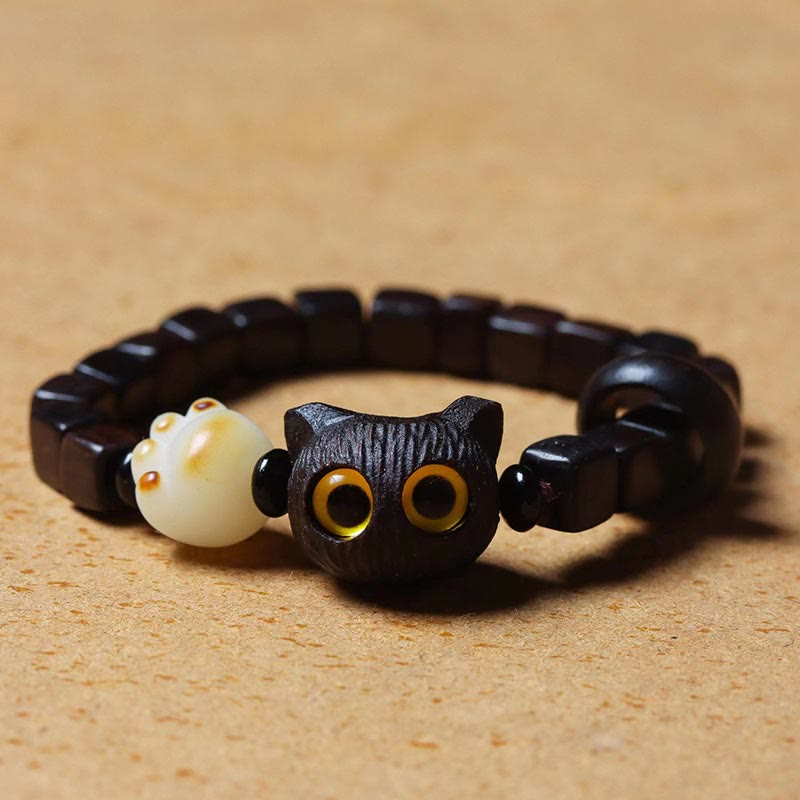 Ebony Wood Bracelet 8mm Beads for Balance and Calm