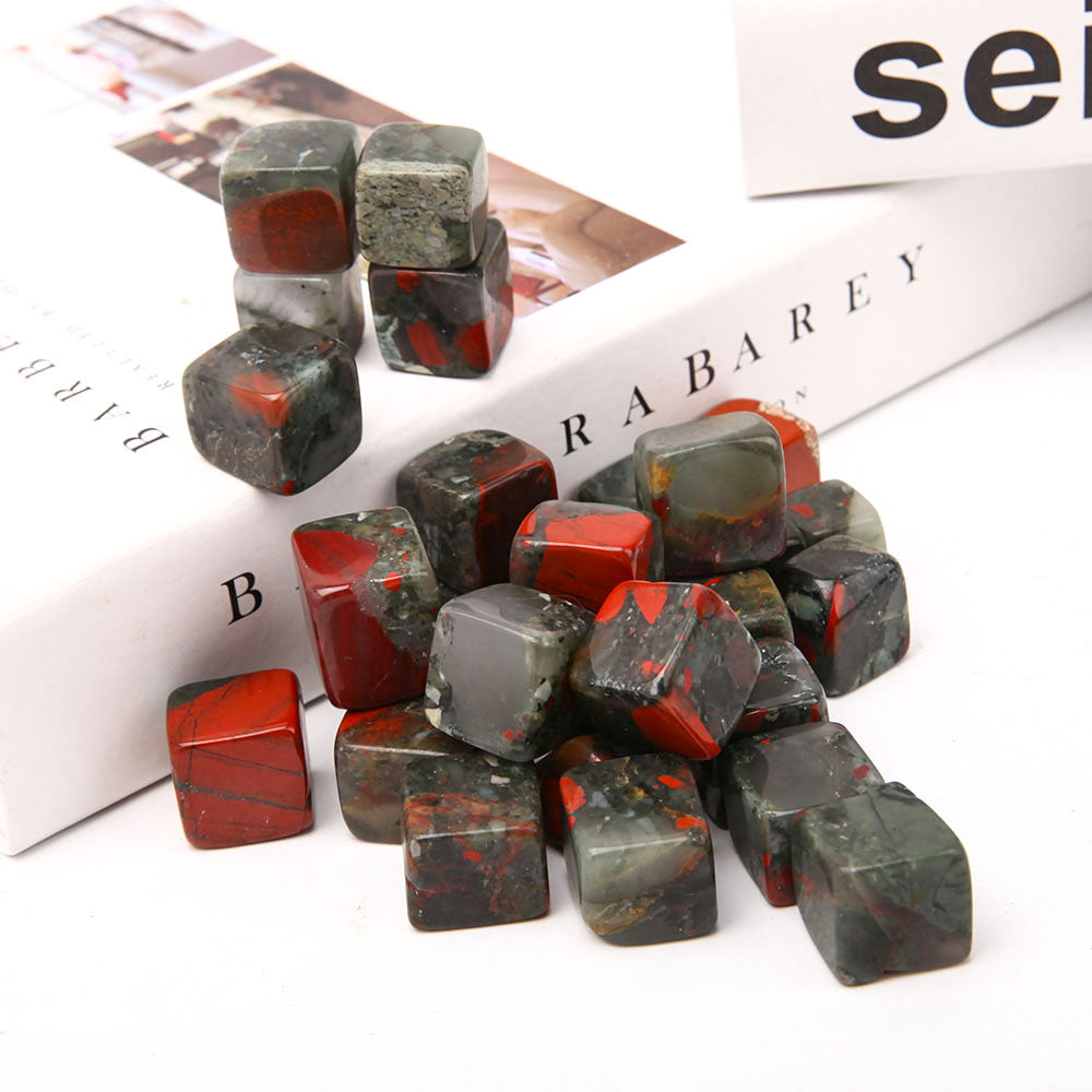Africa Blood Stone Crystal Cubes 1.5-2cm Polished Healing
