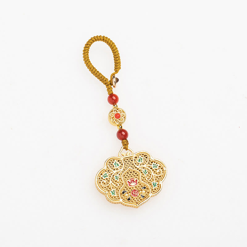 Agate Fu Character Key Chain for Good Luck & Blessing