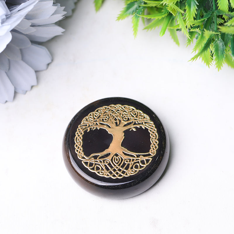 Agate Round 1.76" Palm Stone for Meditation & Energy