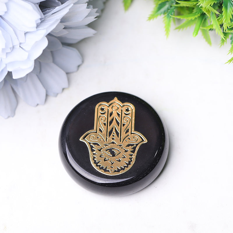 Agate Round 1.76" Palm Stone for Meditation & Energy