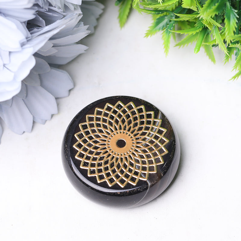 Agate Round 1.76" Palm Stone for Meditation & Energy