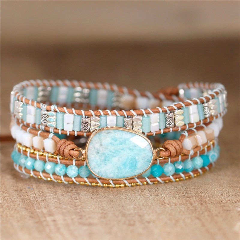 Amazonite Chakra Wrap Bracelet