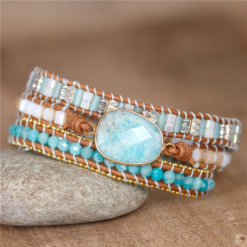 Amazonite Chakra Wrap Bracelet
