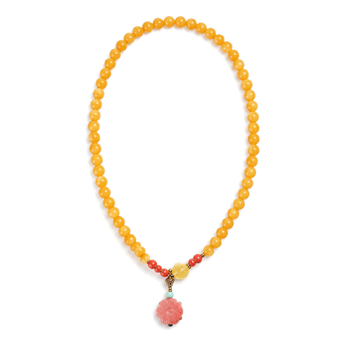 Amber Healing Balance Bracelet & Necklace, laid flat on a white background